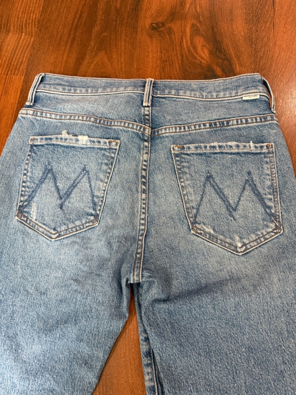 Mother The Insider Ankle jeans in Bloom And Doom Sz 28 Blue ripped - Picture 13 of 15